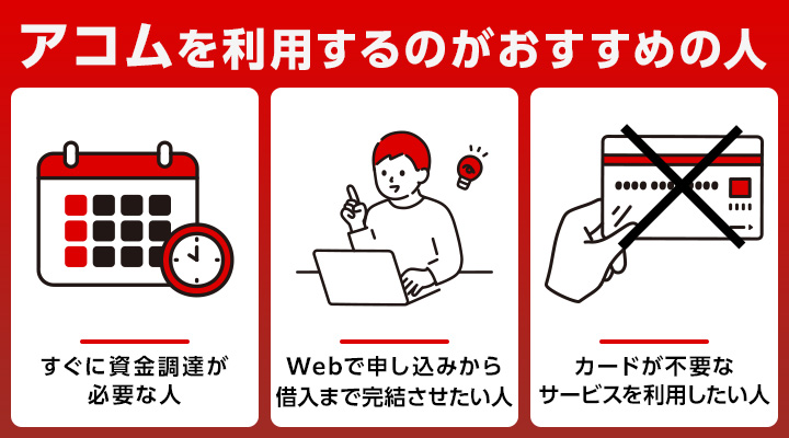 アコムの消費者金融を利用するのがおすすめの人