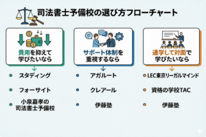 司法書士予備校の選び方フローチャート