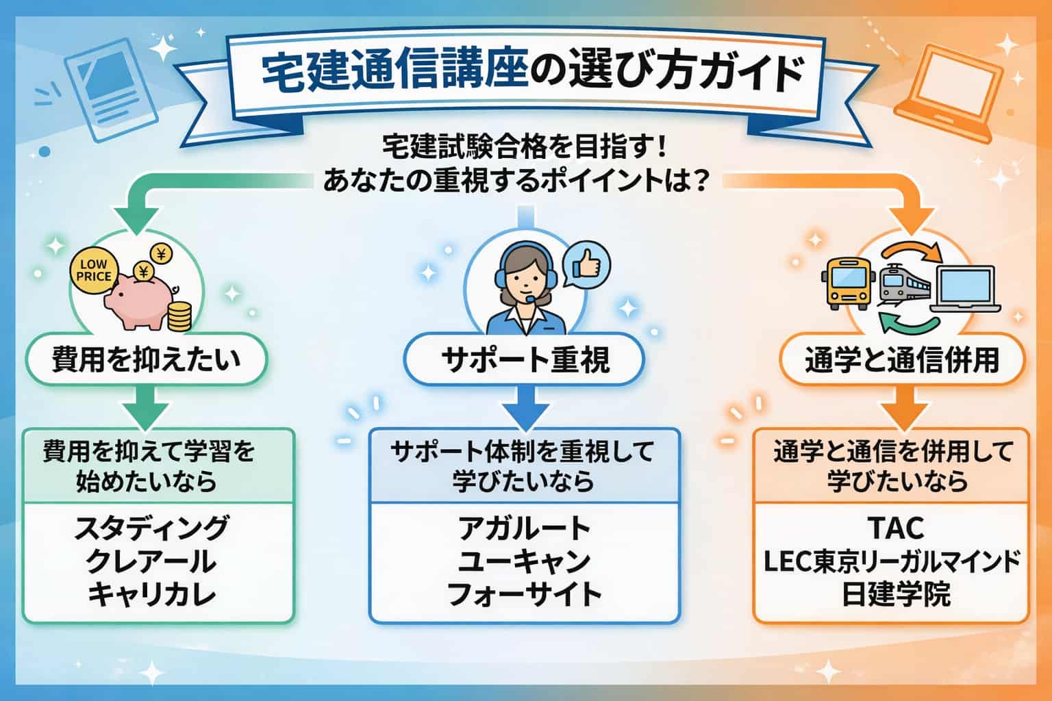 宅建通信講座の選び方ガイド